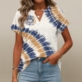 thumbnail image 7 of BOMYJESK Women Tops Short Sleeve V Neck Tee Shirts Dressy Casual Western Ethnic Style Basic Blouses 2026 Spring Fashion Beach Vacation Loose Fit Clothes Blue M, 7 of 7