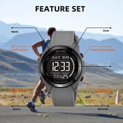 SKMEI Mens Digital Watch, Sport Military Watches for Men Waterproof LED Screen Large Face Tactical Watch with Dual Time Alarm Stopwatch Wrist Watch