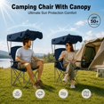 thumbnail image 6 of REDCAMP Portable Camping Chair with Canopy Heavy Duty Outdoor Folding Chair with Shade 600D Oxford Canopy Chair for Beach Fishing Lawn Picnic Sports Dark Blue, 6 of 9