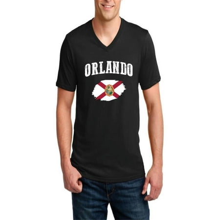 Orlando Florida Men's V-Neck Short Sleeve T-Shirt (Best Weather Time In Orlando Florida)