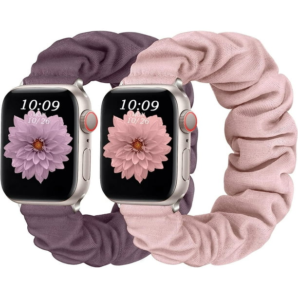 Paquete de 2 bandas elásticas ajustables compatibles con correa de Apple Watch de 38 mm, 40 mm y 41 mm, linda banda elástica estampada para iwatch Series 8, 7, 6, 5, 4, 3, 2, 1 SE Ultra, mujeres y hom