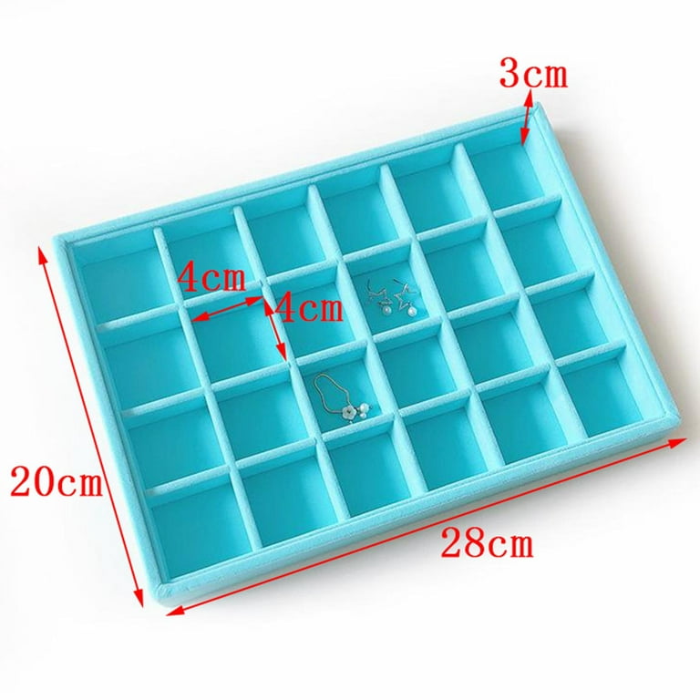 Travelwant Stackable Jewelry Organizer Trays Drawer Inserts ,Velvet Earring  Display Trays, Box Ring Holder Necklace Case, Storage for Bracelet Brooch  Watch 