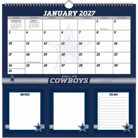 Dallas Cowboys 2027 Memomate Spiral Calendar, (Paperback)