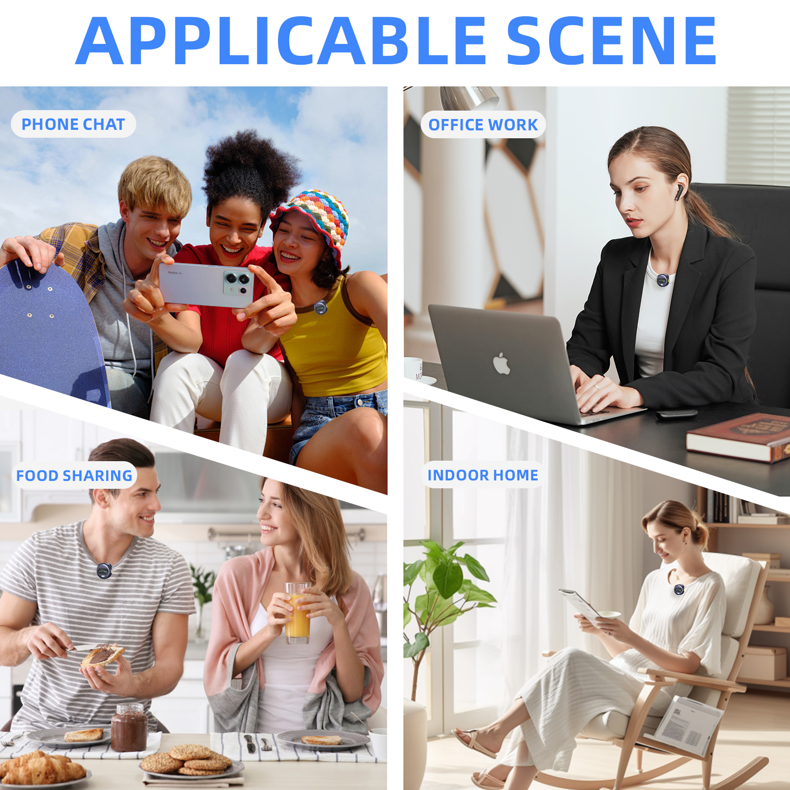 Wireless Microphone, Lavalier Microphone with USB-C for Video Recording, Podcast, ASMR