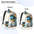 thumbnail image 2 of Honeii Cute Sunflower Blue Duck Print Canvas Backpack for School & Outdoor,Laptop Excursion Backpack,Notebook School Bookbag For Men Women,for Work, Travel, and Everyday Use-Medium, 2 of 5