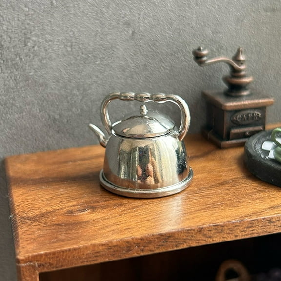 LULULION Miniature Stuff Mini Teakettle Alloy Doll House Accessory Decoration Doll House 5pcs