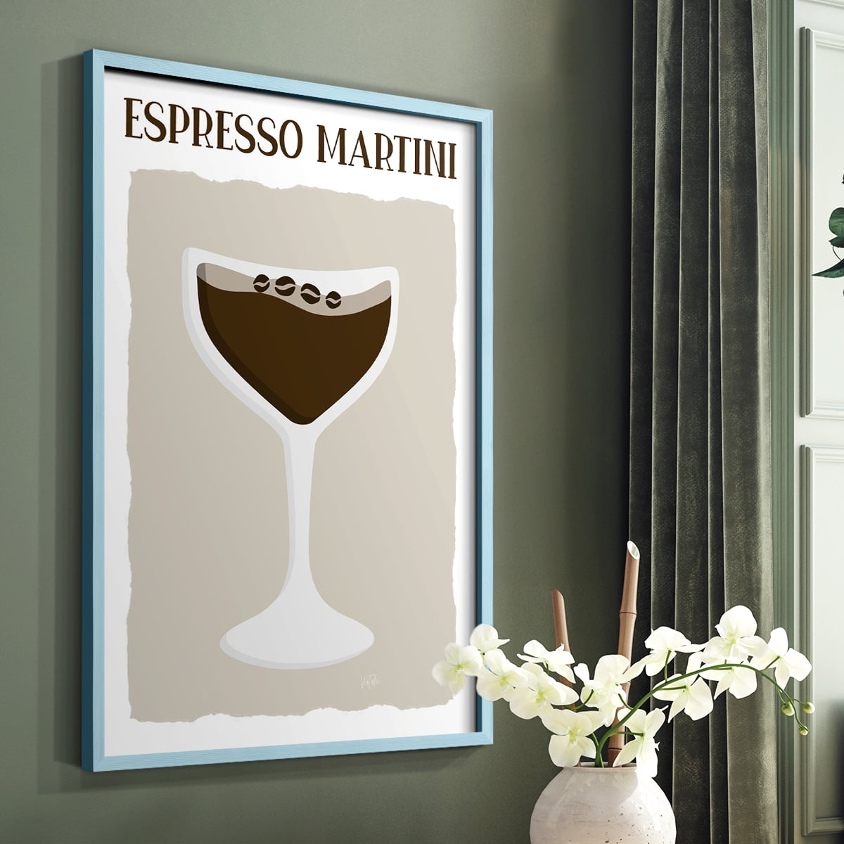 Espresso Martini in Paper Solid Wood 11 x 14 Framed Print