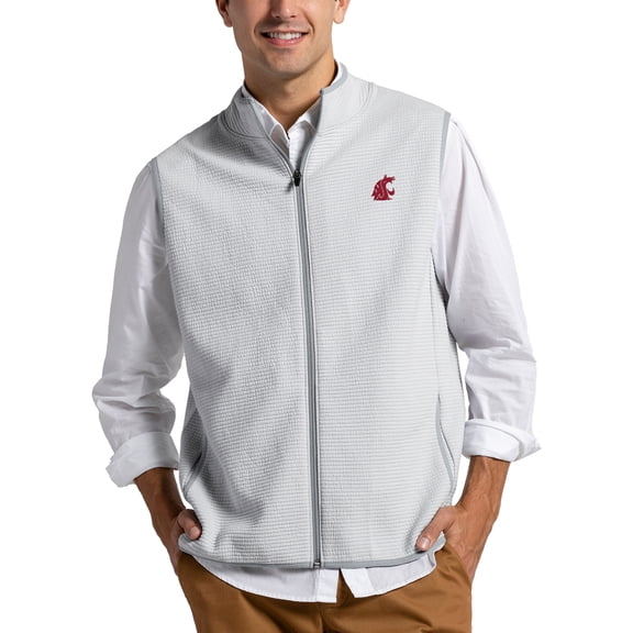 Men's League Collegiate Wear Gray Washington State Cougars Summit Full-Zip Vest
