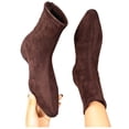 thumbnail image 6 of HAPIMO Women Ankle Boots Square Toe Flat Heel Rear Zipper Stretch Suede‑like Upper Footwear For Evening Dates And Urban Daily Outings Coffee 37, 6 of 9