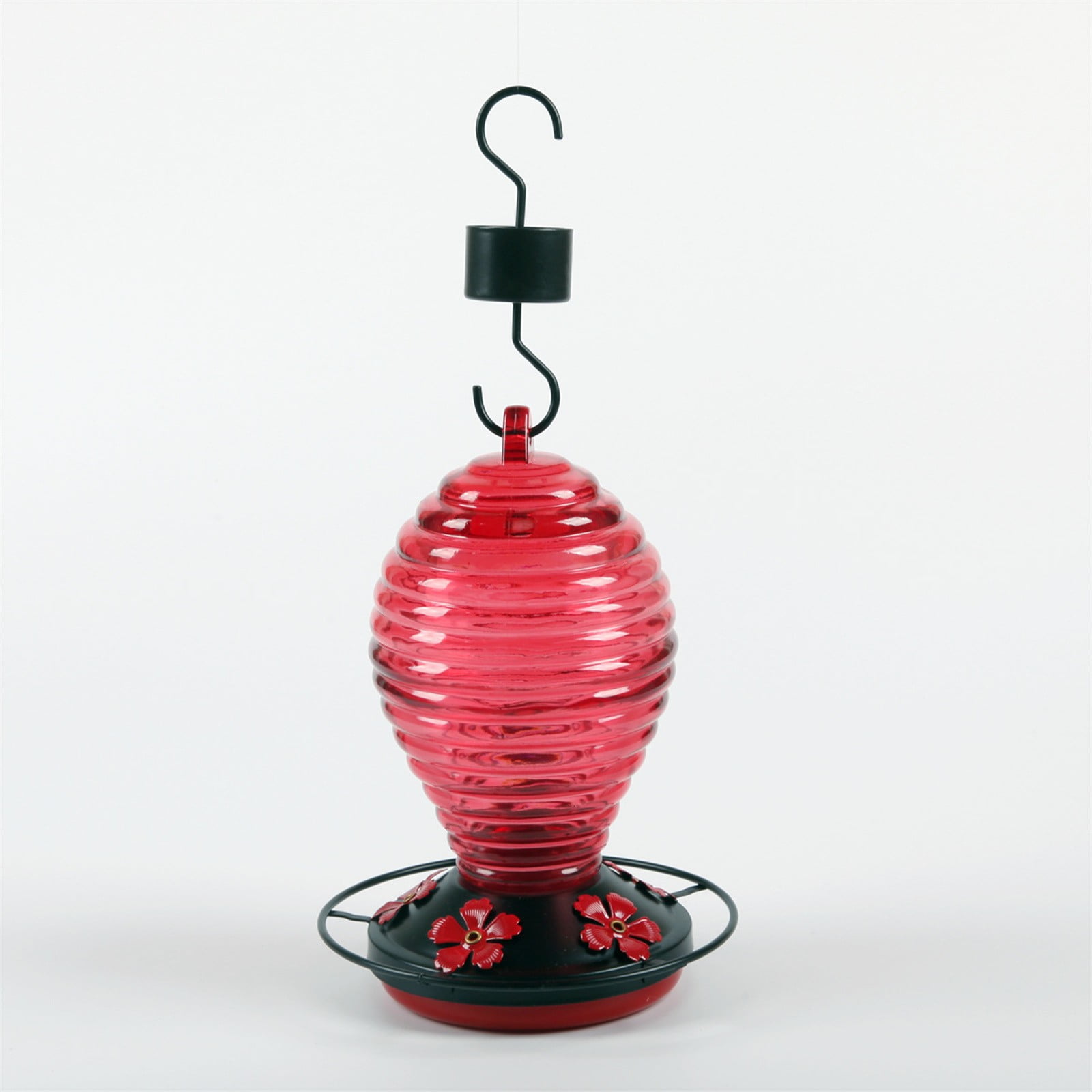 Harpi Hummingbird Feeder with 5 Perches, Hand Blown Glass Hummingbird Feeders for Outdoors Hanging Ant and Bee Proof, Large Capacity Bird Feeders for Outdoors Garden Yard Décor