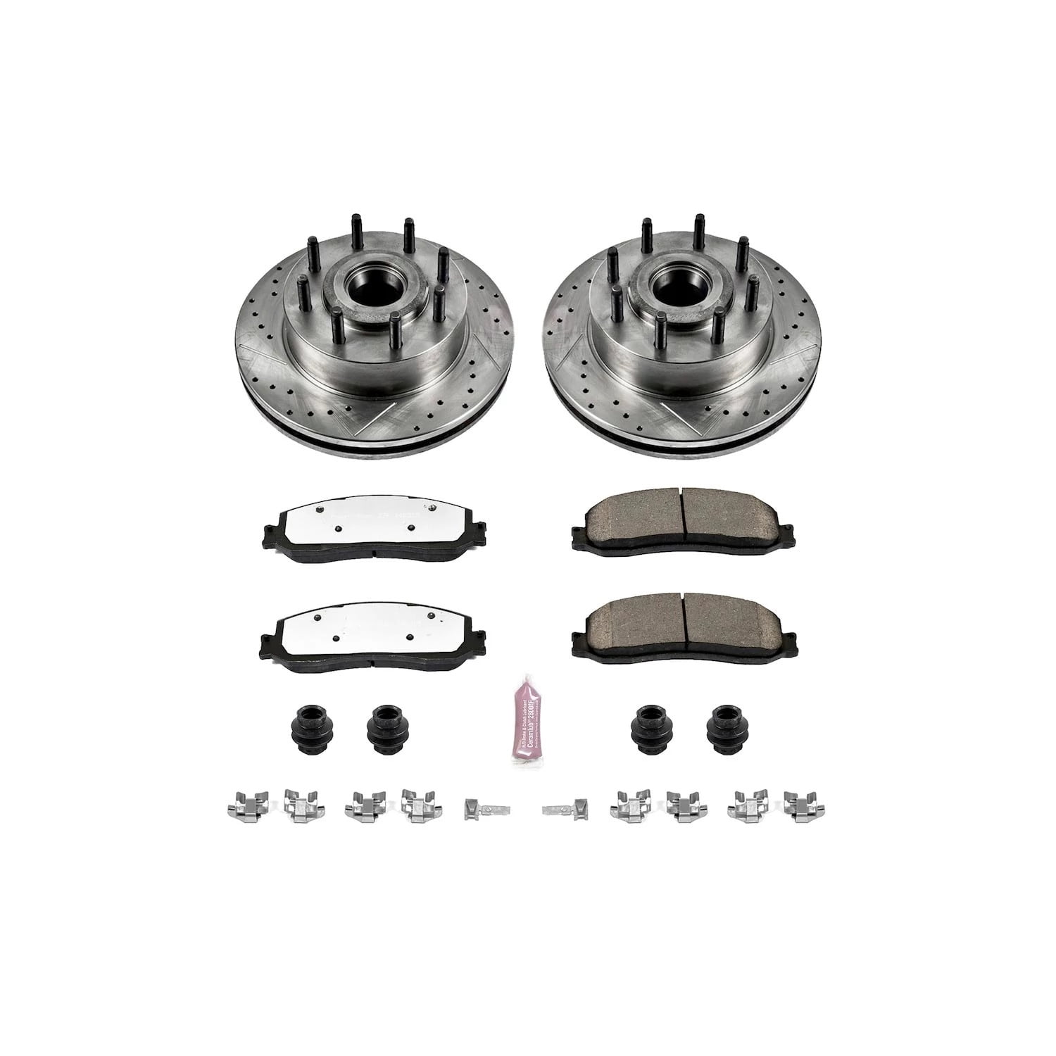 PowerStop Front Z36 Truck & Tow Carbon-Fiber Ceramic Brake Pad and Drilled and Slotted Rotor Kit Fits: FORD Select Models K6550-36