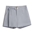 thumbnail image 4 of Women's Suit Shorts - 2025 High Waist A-Line Wide Leg Style, Khaki Suit Shorts Women's Black Summer Thin Style 2025 New Loose High Waisted A Line Casual Wide Leg Trousers, 4 of 8