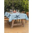 thumbnail image 3 of Outdoor Tablecloths with Umbrella Hole & Zipper, Navy Blue Starfish Tablecloth Rectangle 60x84 Inch, Coastal Summer Beach Vintage Waterproof Table Cloth, Patio/Pool/Picnic Table Covers, 3 of 8