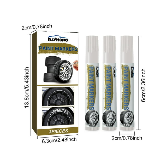 Herunwer Professional Tire Paint Markers Set, Durable Quick-Drying Paint Pens for Customizing Car, Motorcycle, and ATV Wheels