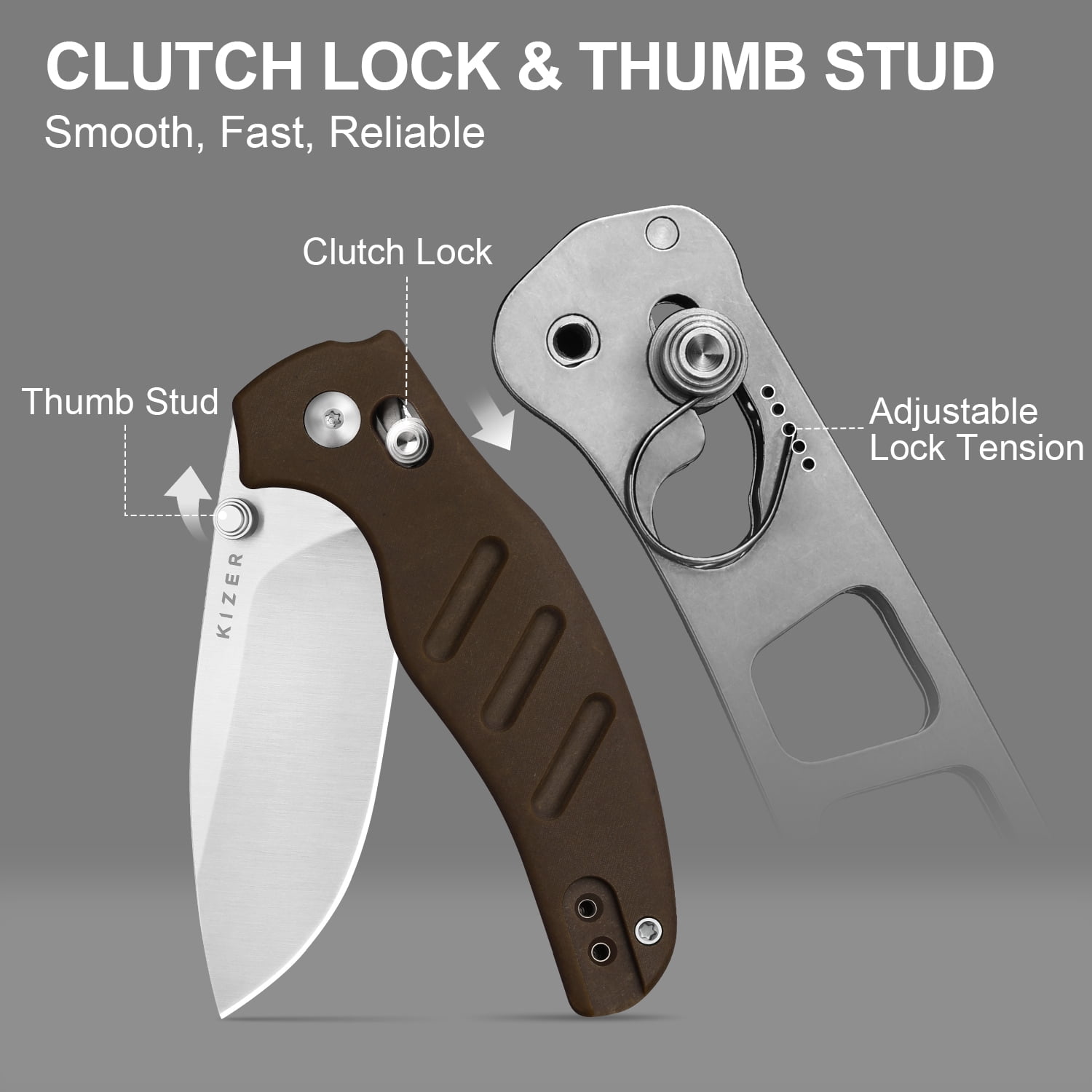 Kizer C01C 2.9 CD Folding Pocket Knife Nitro-V Blade Micarta Handle V3488.29CDA1