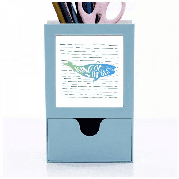King Whale Sea Animal Art Deco Fashion Desk Supplies Organizer Pen Holder Card