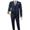 thumbnail image 2 of Men Suit BERLUSCONI Turkey 100% Italian Wool Super 180's 3pc Vested #Ber24 Navy, 2 of 8