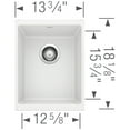 thumbnail image 3 of Blanco Ka-513422 Precis 13-3/4" Undermount Single Basin Granite Composite Bar Sink - White, 3 of 7