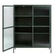 thumbnail image 4 of Pemberly Row 55" Contemporary Glass & Metal Display Cabinet in Green, 4 of 7