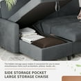 thumbnail image 4 of Walsunny Pull Out Sectional Sleeper Sofa Bed L Shape Couches with Reversible Storage Chaise for Living Rooms Small Rooms Apartment,Dark Gray, 4 of 8