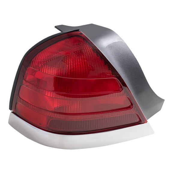 Brock Tail Light for 1998-2011 Crown Victoria Red Lens Chrome Trim 2 Bulbs Left 8W7Z13405B