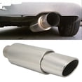 thumbnail image 1 of Cars Exhaust Muffler, Absorb Sound Stainless Steel Exhaust Silencer Reduce Vibration Silver  for Repair, 1 of 7