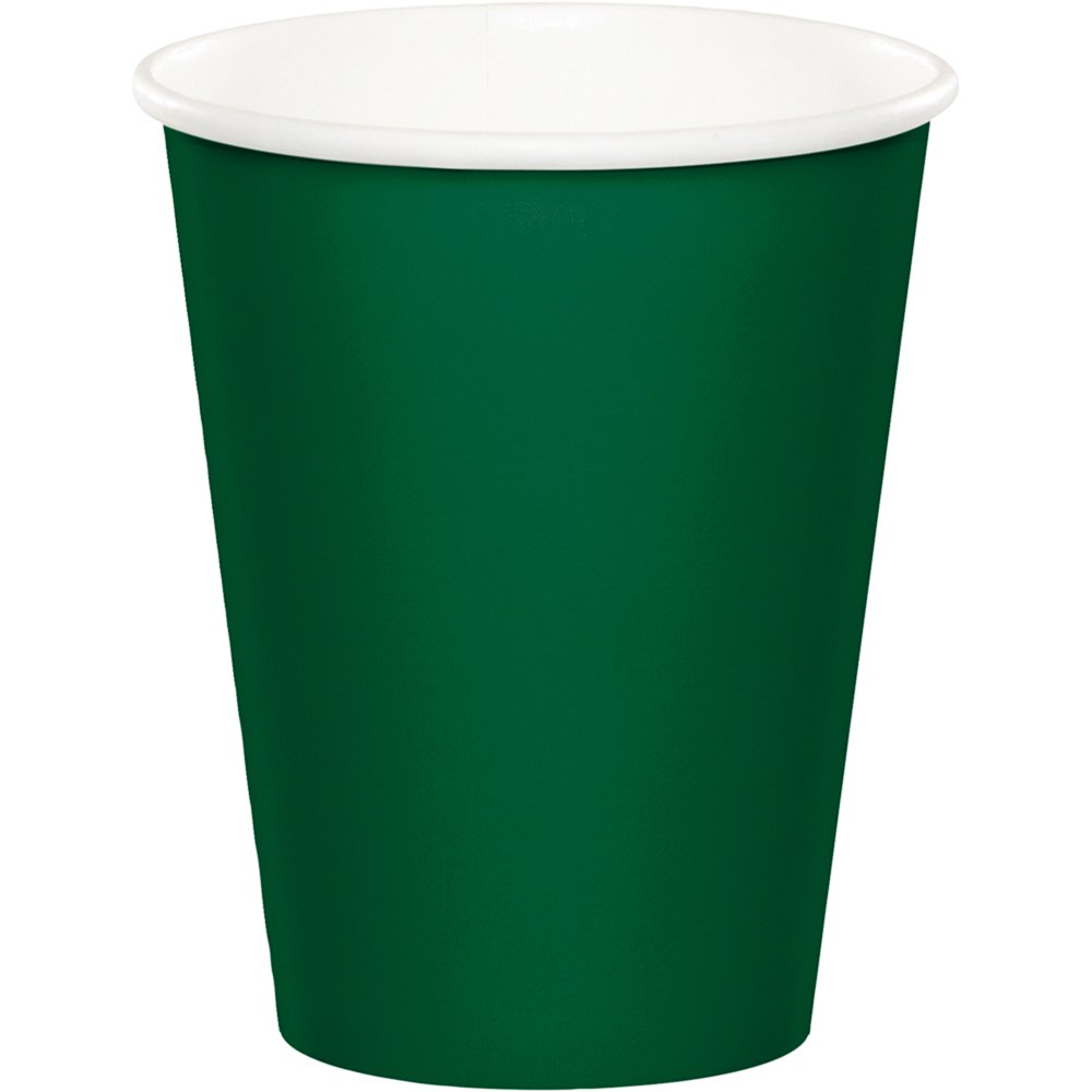9 oz Hot/Cold Paper Cups Hunter Green,Pack of 24 EA