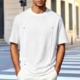 thumbnail image 4 of TKKCS Mens Fashion Short Sleeve Crew Neck T Shirts- Regular Fit Summer Daily Wear Lightweight Casual Tees White Size 5XL, 4 of 5