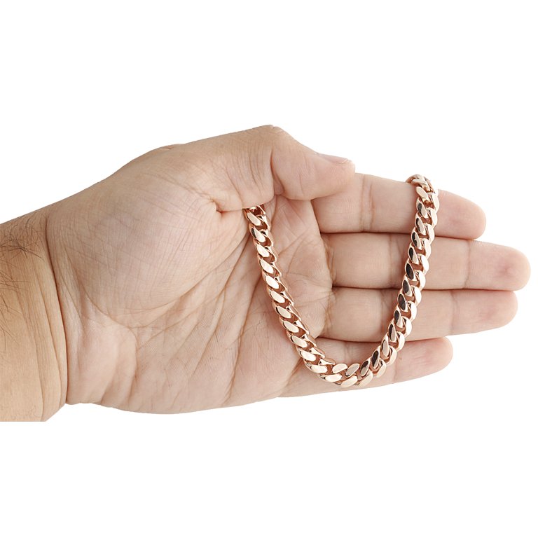 10K Rose Gold Solid Miami Cuban Link Chain 8mm Box Clasp