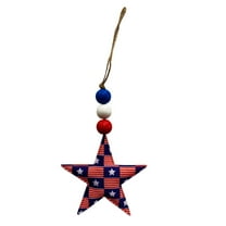 Utoimkio 4th of July Patriotic Star Ornaments,Fourth of July Patriotic Hanging Decorations Star Shaped Baubles Ornament for Memorial Day Party Festival Christmas Tree Decorations