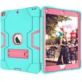 thumbnail image 3 of New iPad 9.7" 2018/2017 Case, Mignova Heavy Duty rugged Hybrid Protective Case with Build In Kickstand For Apple iPad 9.7 2018/2017 A1893 A1822 A1836(Aqua+Pink), 3 of 7