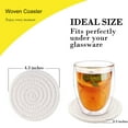 thumbnail image 2 of 6 Pcs Vintage Woven Coasters Handmade Coasters for Table Protection, White, 2 of 6