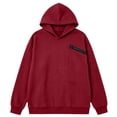 thumbnail image 4 of Tqcoqu Women's Hooded Sweatshirt with Zip Chest Pocket,Drop Shoulder Long Sleeve Casual Pullover Tops,2026 Fall Winter Trendy Clothes,Wine Women's S-XXXL, 4 of 6