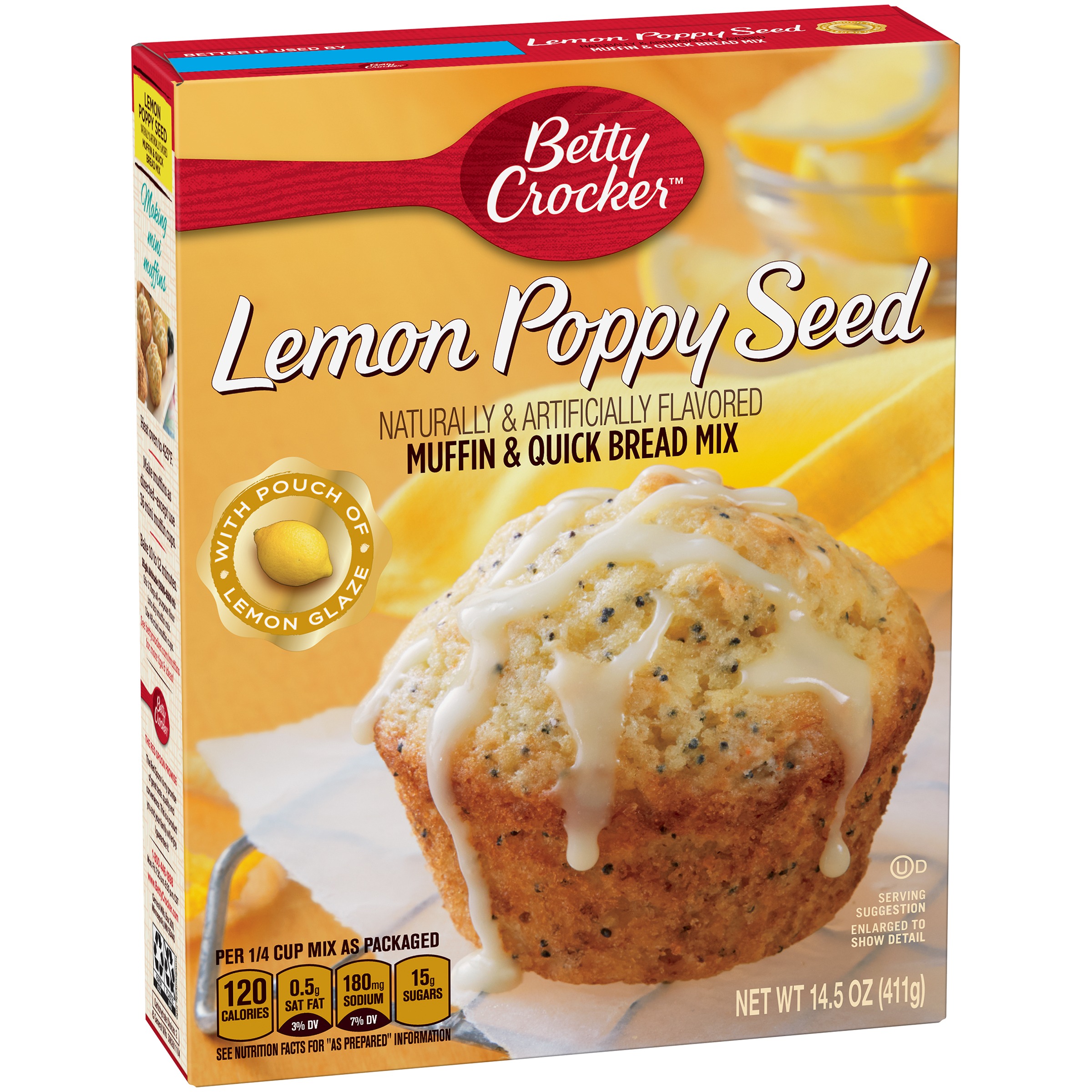 Betty Crocker Muffin & Quick Bread Mix Lemon Poppy Seed 14.5 oz Box by General Mills Sales, Inc.