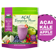 Campoverde Frozen Fruit & Veggie Smoothie 4 Packs, Acai Energizing Power, 32oz Bag with Acai & Kale