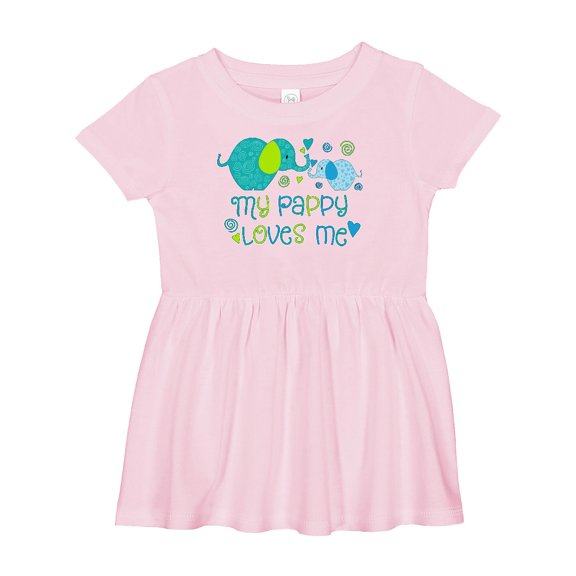 Inktastic My Pappy Loves Me Cute Elephants Girls Baby Dress