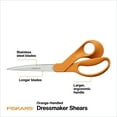 thumbnail image 2 of Fiskars Dressmaker Shears, 9", Pointed, All-Purpose Fabric Cutting, Orange, 2 of 9