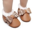 thumbnail image 3 of MHZLDYZ Sock Shoes for Baby Boy Infant Baby Girls Soft Plush Snow Boots Bowknot Warm Cotton First Walkers Shoes Baby Cowboy Boots Newborn Baby Girl Socks Newborn Slippers(Brown,13), 3 of 6