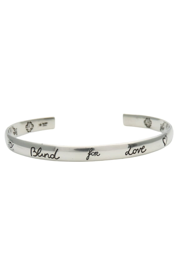Pre-Owned Gucci Blind for Love Bangle, 18, Sterling Silver, Approx. 12.6g, Women's,... (Good)