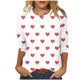 thumbnail image 1 of Camisetas Casuales de las Mujeres 3/4 Manga Cuello Redondo Impreso Blusa Imitación Estante Tela, Camiseta de Moda Superior para el Hogar Diario Y Desgaste Casual Todo el Año, 1 of 9