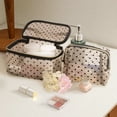 thumbnail image 3 of DODAMOUR 5 Pieces Mesh Makeup Bags, Portable Heart Print Mesh Cosmetic Bag with Zipper, Travel Toiletry Bag for Home Office Travel Accessories (Beige), 3 of 6