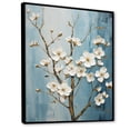 thumbnail image 2 of Designart "Peaceful Blue And White Dogwood II" Dogwood Floater Framed Wall Art Living Room, 2 of 5