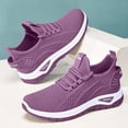 thumbnail image 5 of Women's Fashion Solid Color Mesh Lace Up Sneakers Lightweight Breathable Comfortable Running Shoes Non Soft Sole Athletic Footwear For Casual Walking And Sports Purple 43, 5 of 5