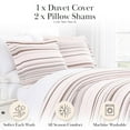 thumbnail image 2 of Southshore Fine Living, Inc. Coastal Stripes Collection - Soft, Wrinkle, Fade, & Stain Resistant, Easy Care, Oversized Duvet Cover Set, Twin/Twin XL, Taupe, 2 of 9