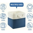 thumbnail image 3 of 11x11 Cube Storage Bins,6 Pack Foldable Fabric Cube Organizer Bins with Rope Handles ,Storage Cubes for Organizing Bedroom, Living Room, Clothes and Toys, Shelves and Closet (White&Blue), 3 of 14