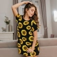 thumbnail image 3 of Naloa Sunflower (2) Print Women Nightgowns,Womens Loungewear,Short Sleeve Sleepwear,Comfy Ladies Nightdress, 3 of 6