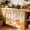 Brown, variant on Thanksgiving Sink Skirt for Bathroom, Self-Adhesive Under Sink Curtain, Fall Pumpkin Branches Floral Wooden Grain Hide Pipes & Storage Fabric Cabinet Skirt Cover for Kitchen Laundry 32"x55"