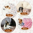 thumbnail image 4 of 1 Pack 3 Blankets er Soft Fluffy Premium Fleece Pet Blanket Flannel Paw Printed Throw for Dog Puppy Cat Medium 30x20'' Brown Pink White, 4 of 7