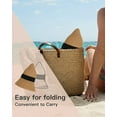 thumbnail image 4 of FURTALK Sun Hat for Women UV UPF50 Straw Beach Hat Foldable Brim Summer Travel Hat - Khaki Black - M, 4 of 6
