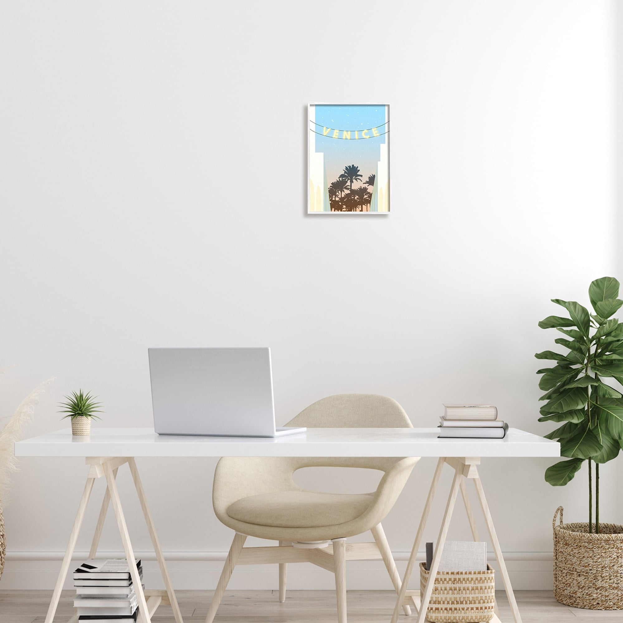Stupell Industries Venice Beach Tropical Scene Starry Night Palm Trees, 11 x 14, Design by Daphne Polselli